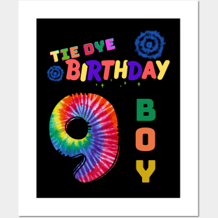 9 years old Tie dye Birthday boy Posters and Art